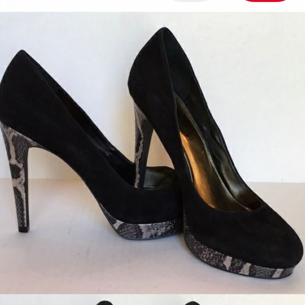❤️❤️ Via Neroli Black Suede And Snakeskin Heels ❤️❤️